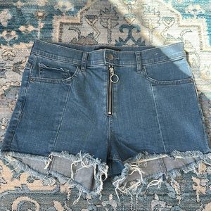 Express zipper fly jean shorts
